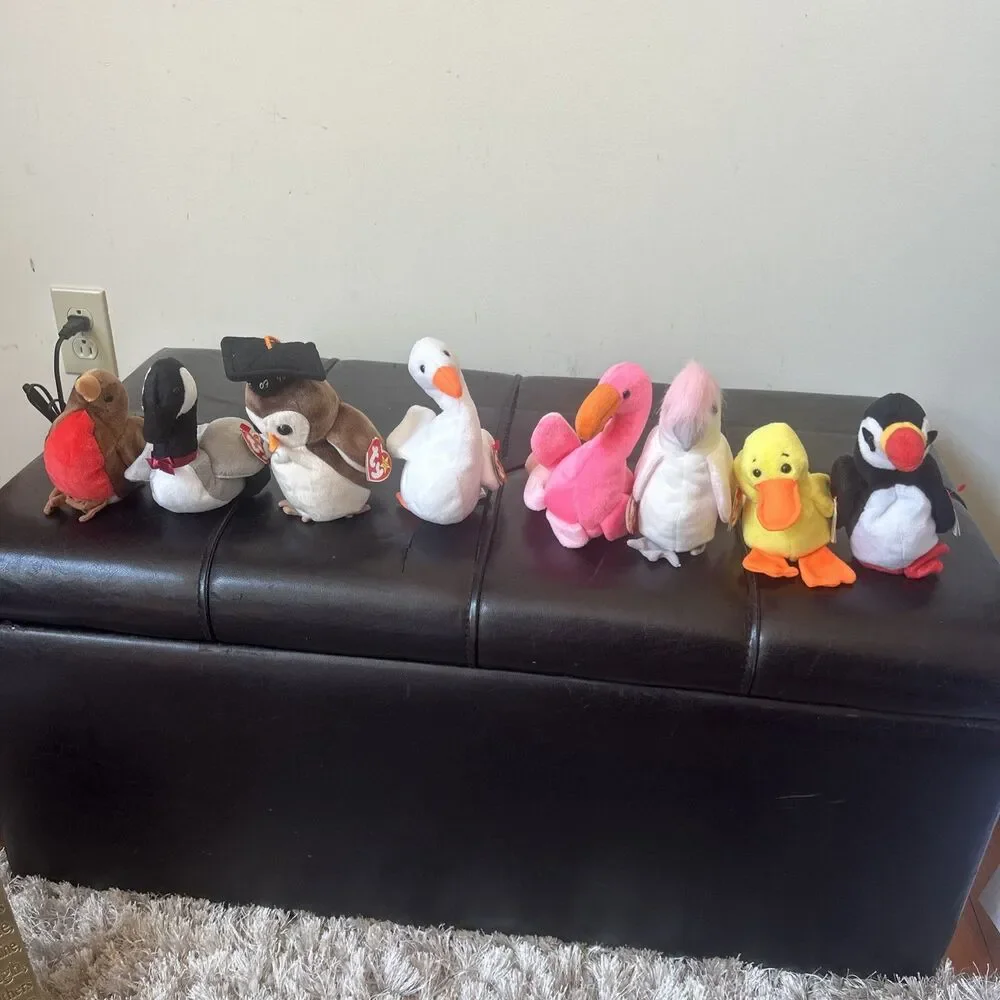 Ty Beanie Babies Lot of 8 Birds Theme Excellent Condition with Tags 1990’s RARE